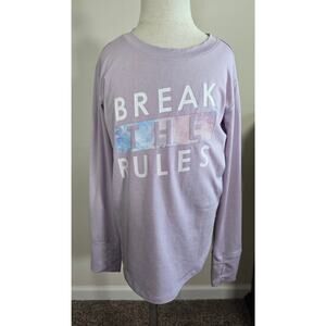 Runway Long Sleeve "Break the Rules" Activewear Shirt Size S 6-7